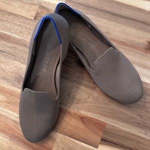 Rothy's Brown Flats with Blue Trim